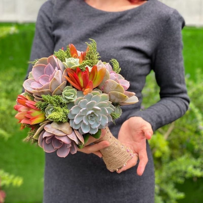 Hoa cưới từ sen đá vô cùng ý nghĩa